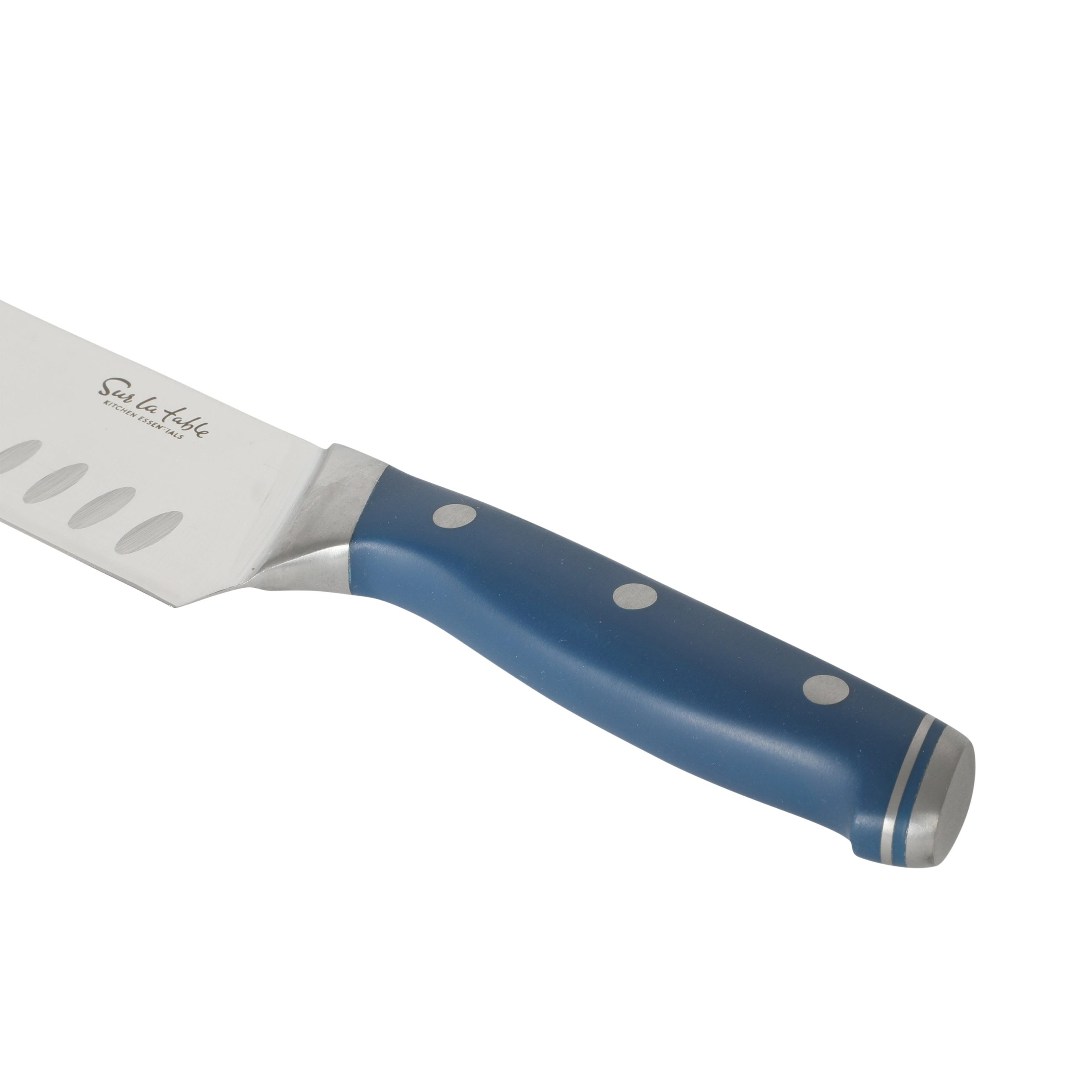 Sur La Table Kitchen Essentials 14 Piece Cutlery Set, German Steel Forged Knives, Beech Wood Block, Chef, Santoku, Bread, Steak Knives, Shears & Sharpener - Blue - Image 9