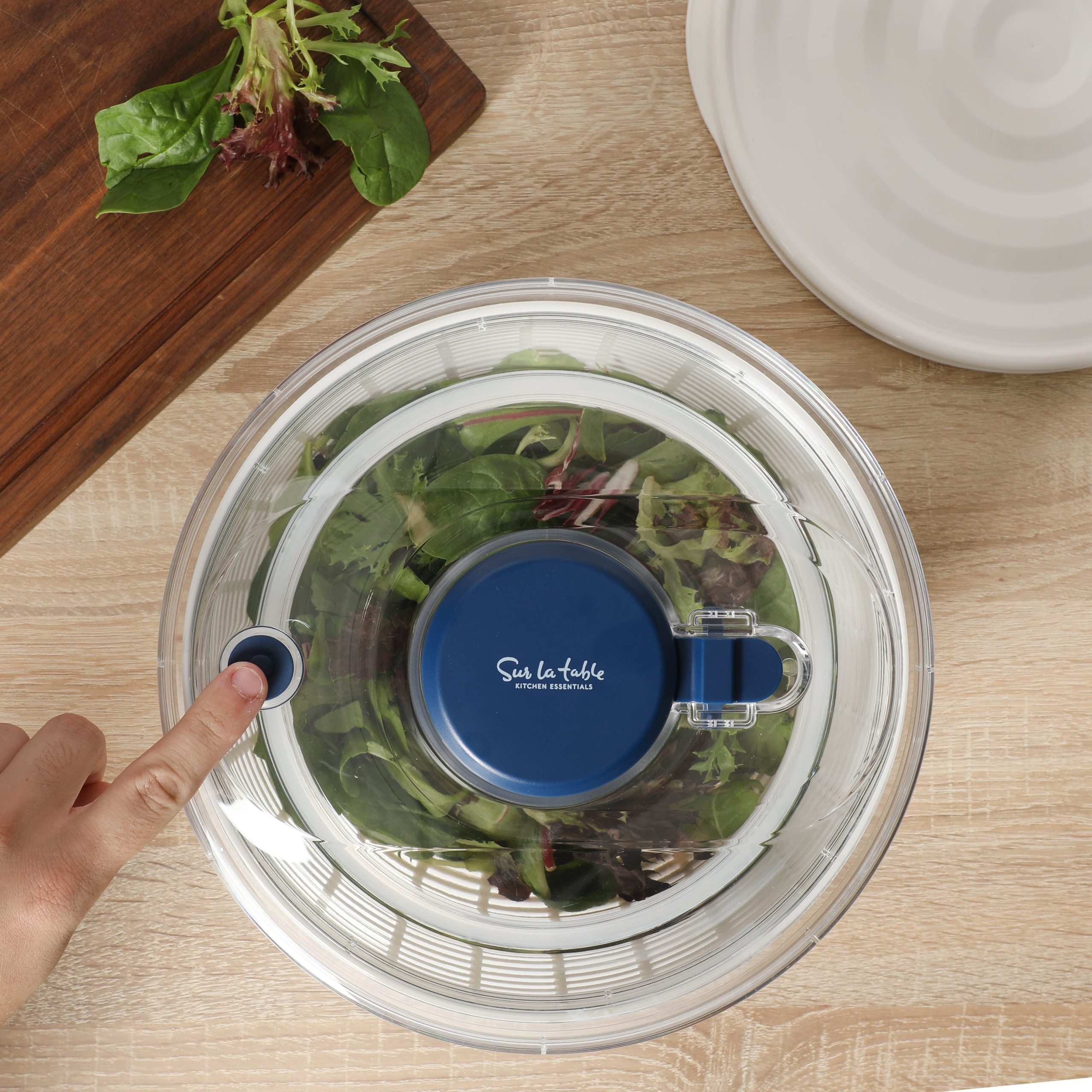 Sur La Table Kitchen Essential 6.3 Qt Salad Spinner, Fruit Washer, Fruit Washing Bowl with Strainer, Vegetable Cleaner, Salad Cleaner, Lettuce Washer - Image 4