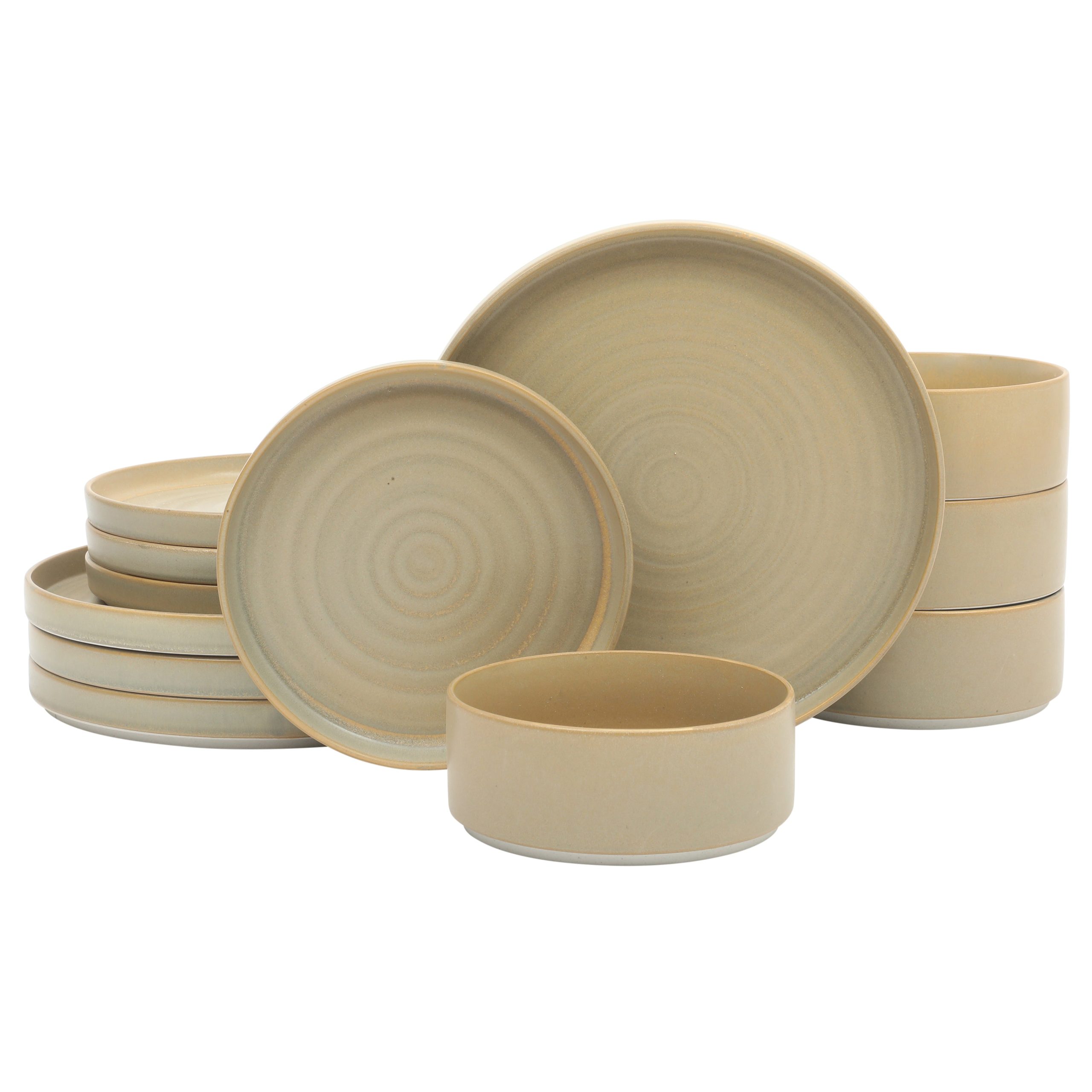 Gibson Elite Echo Bay 12 Piece Porcelain Reactive Glaze (Service for 4) Ceramic Plates and Bowls Modern Stackable Dinnerware Set - Image 8