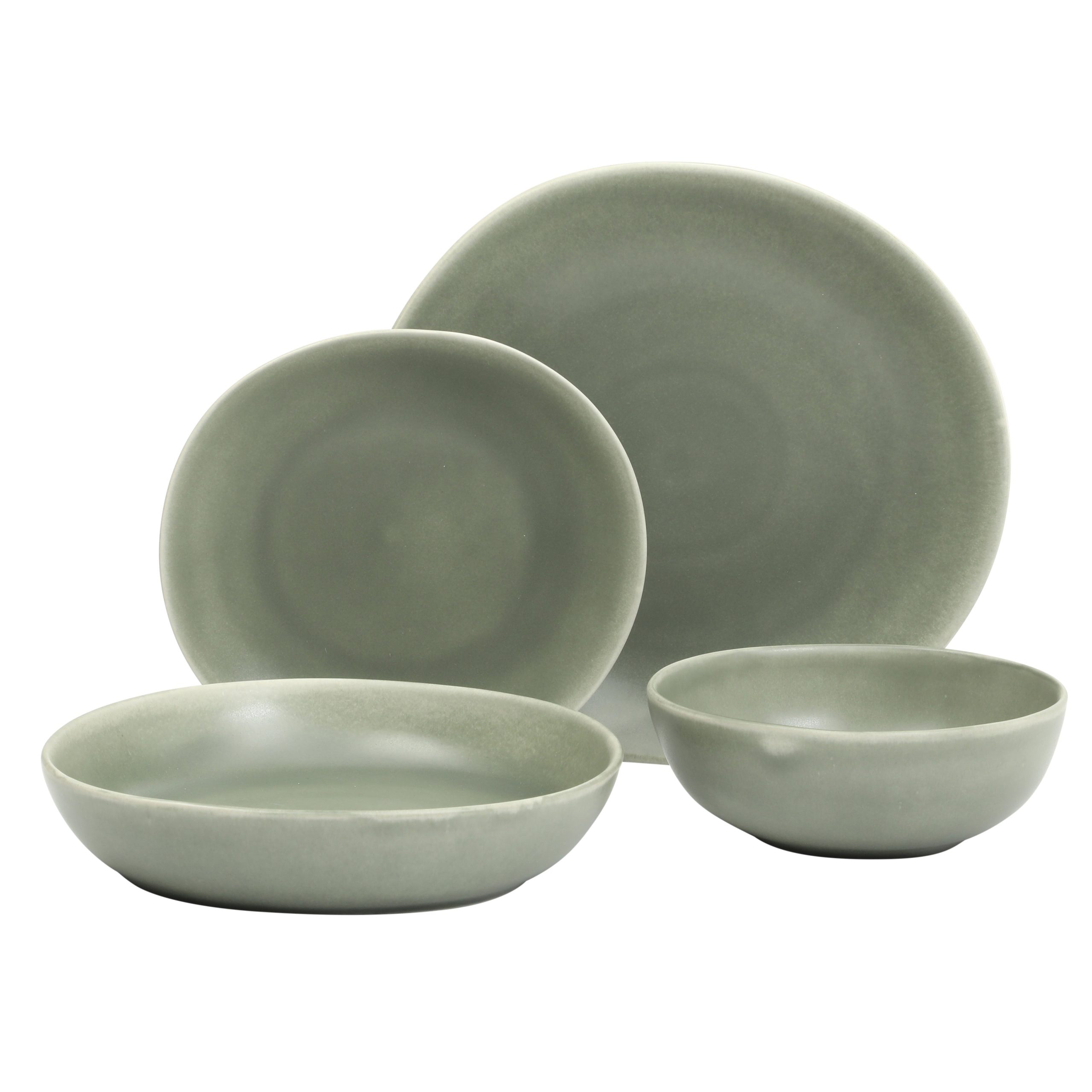 Gibson Elite Zion Mist 16 Piece Stoneware Reactive Glaze (Service for 4) Ceramic Plates and Bowls Modern Organic Dinnerware Set - Image 13