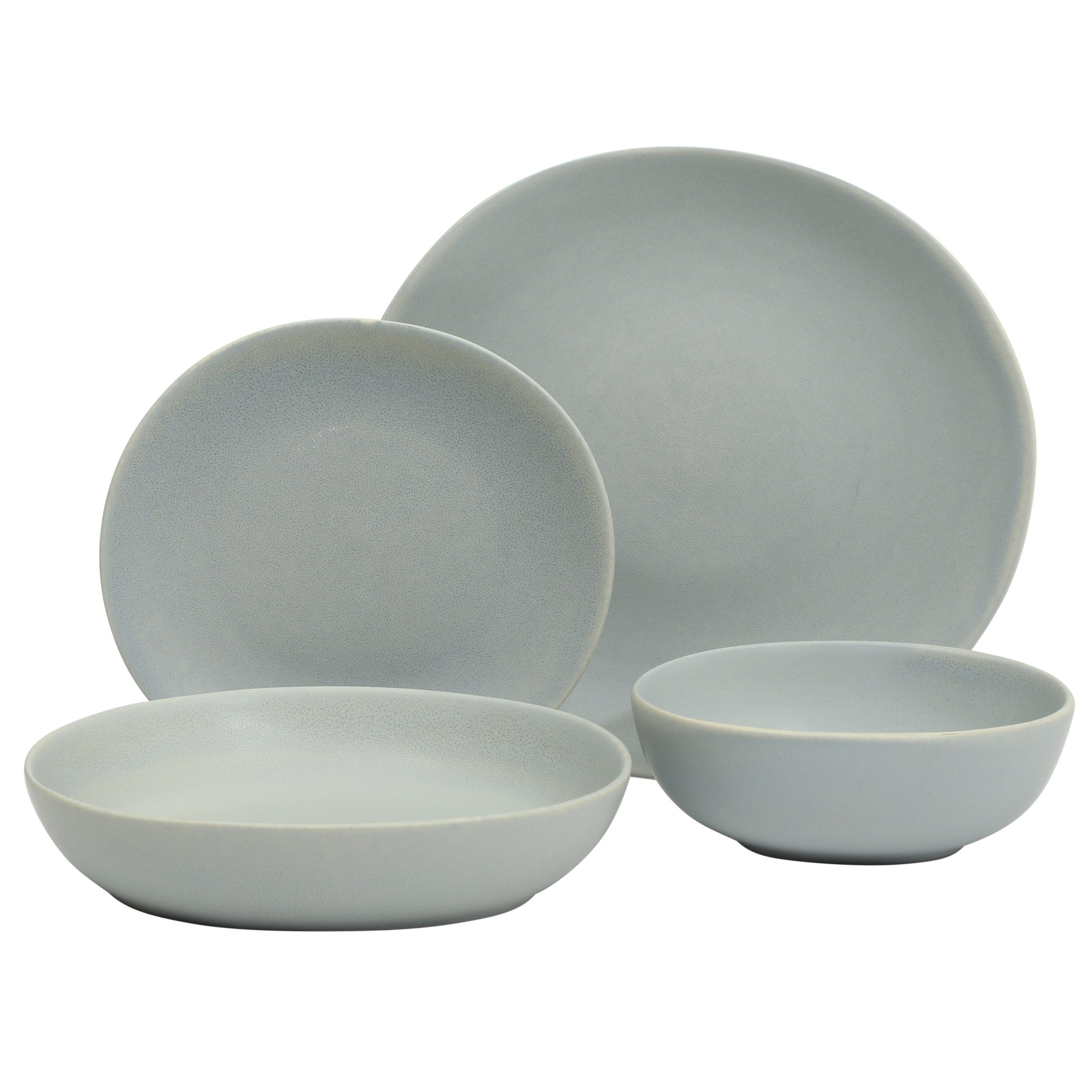 Gibson Elite Zion Mist 16 Piece Stoneware Reactive Glaze (Service for 4) Ceramic Plates and Bowls Modern Organic Dinnerware Set - Image 6