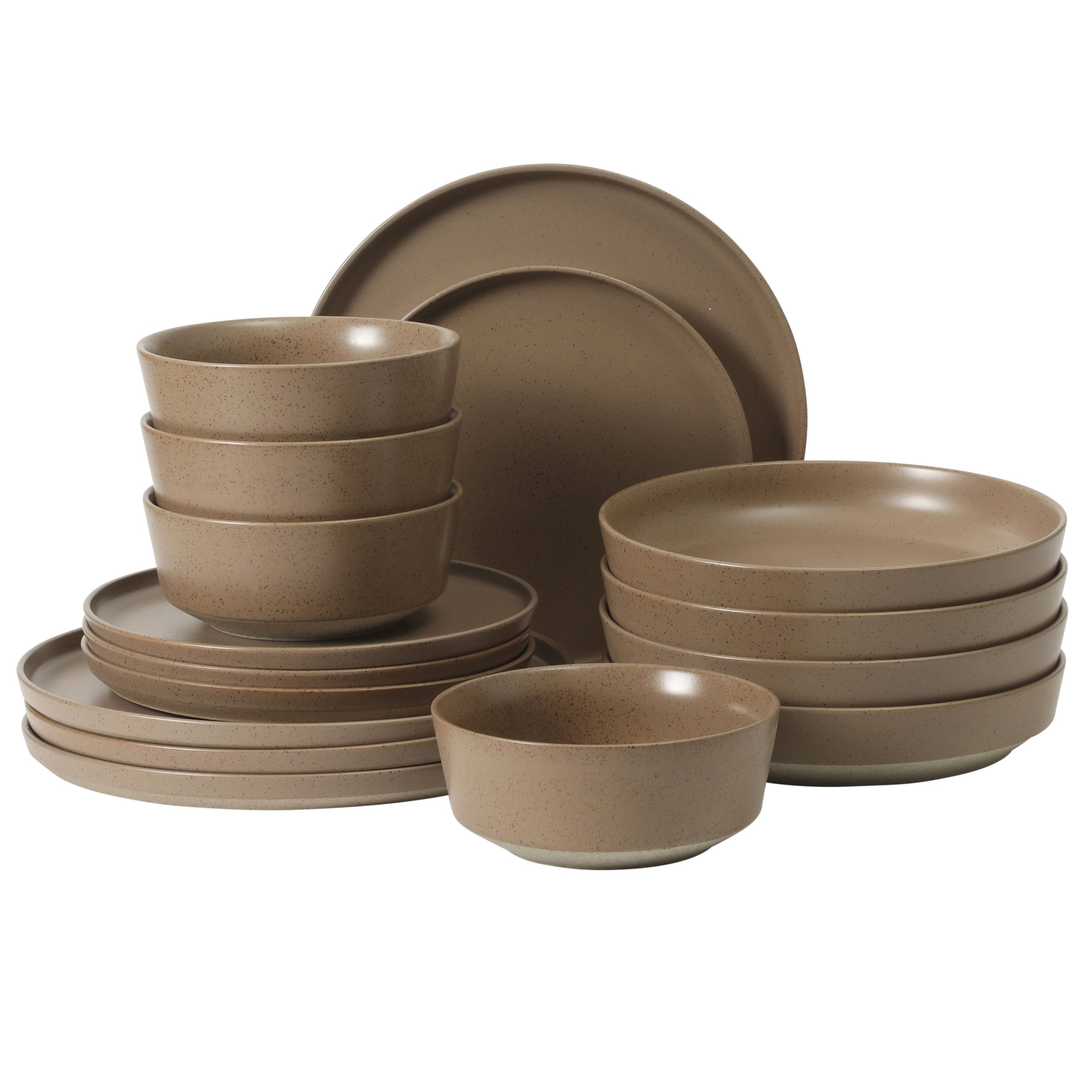 Gibson Elite Overbrook 16-Piece Pottery Clay Stoneware Dinnerware Set –  Reactive Glaze, Stackable Plates and Bowls w/ Pasta Bowl, Service for 4 – Microwave & Dishwasher Safe - Image 15