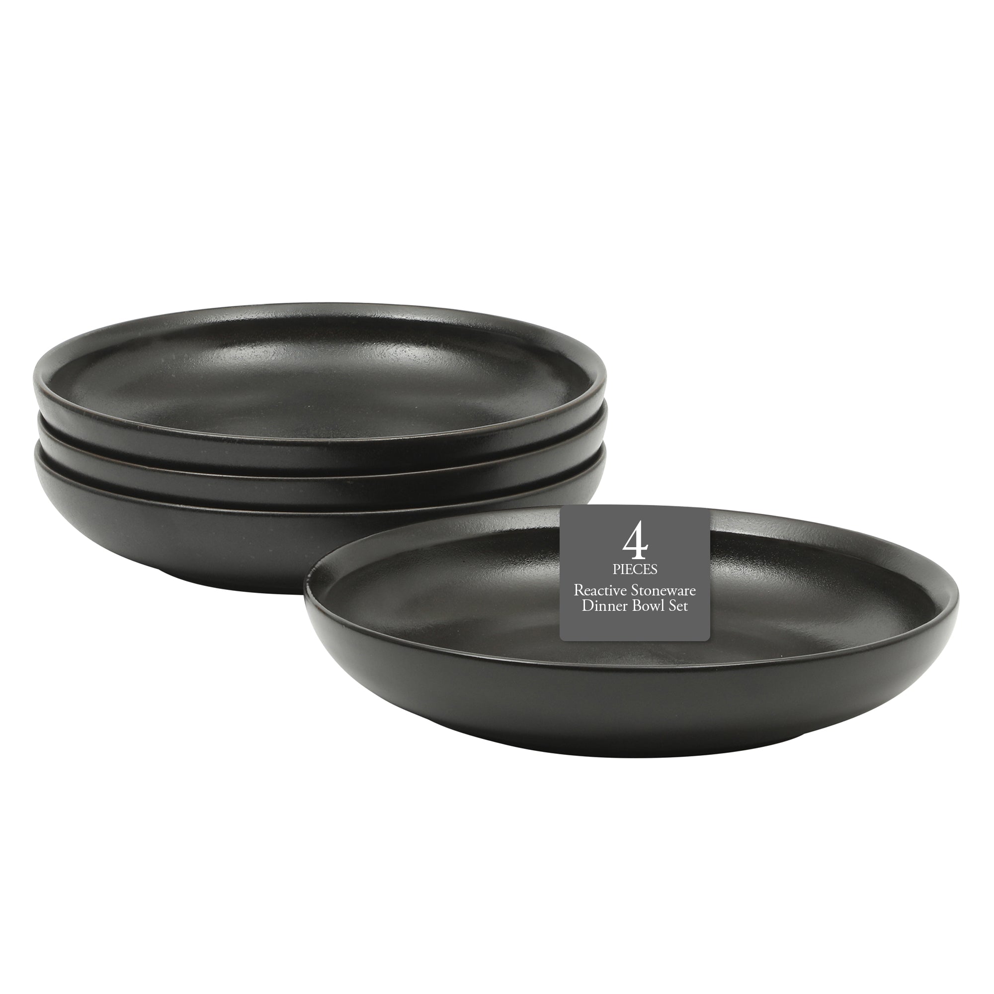 Gibson Elite Beckett 4-Piece Dinner Bowl Set – Reactive Glaze Stoneware – Shallow Pasta Bowls – Wide-Rim Round Design – Microwave & Dishwasher Safe - Image 13