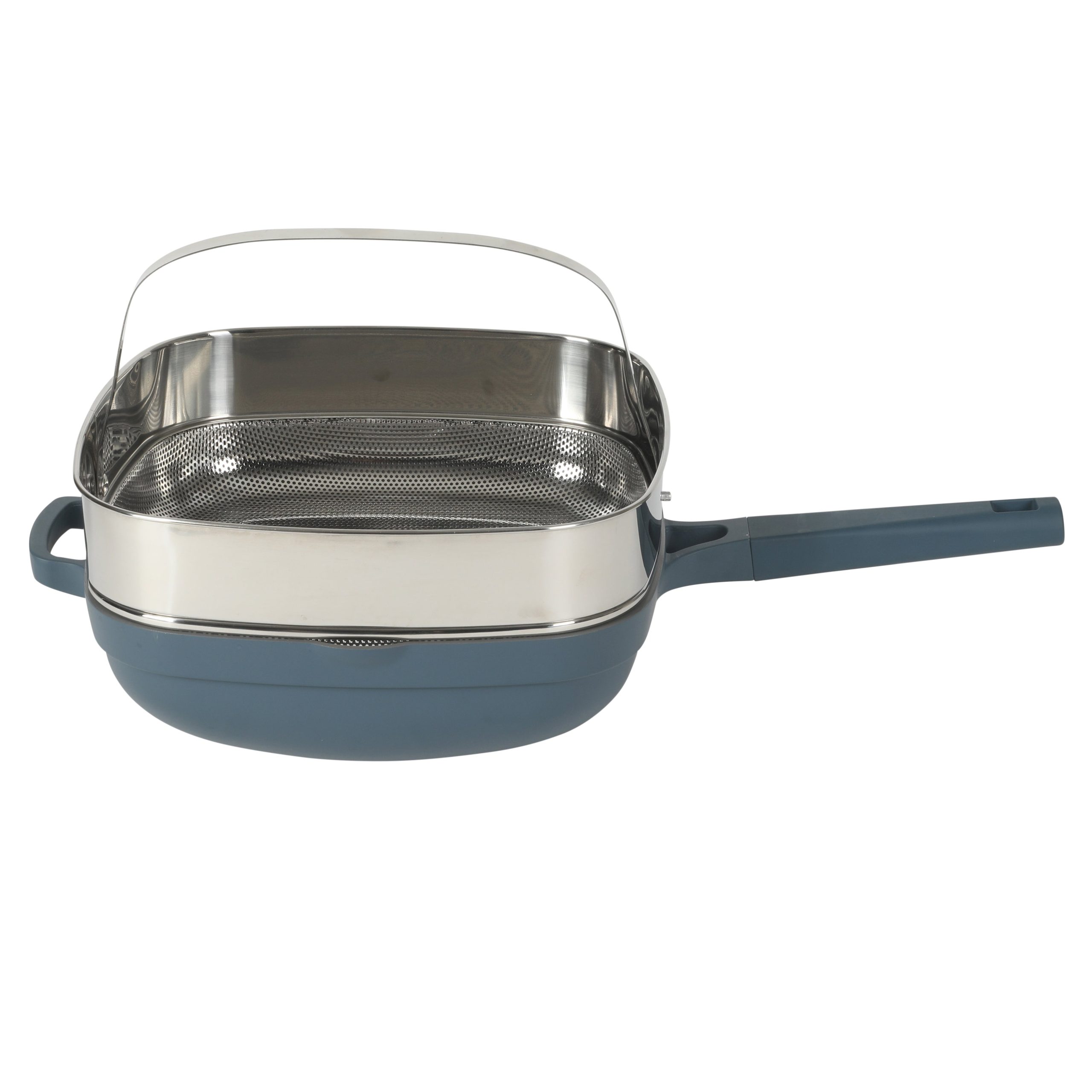 Crock Pot Northvale 5.3 Quart Ceramic Nonstick Sauté Pan with Steamer Basket & Lid, Cast Aluminum Pan with Induction Base and Soft-Touch Handle - Image 6