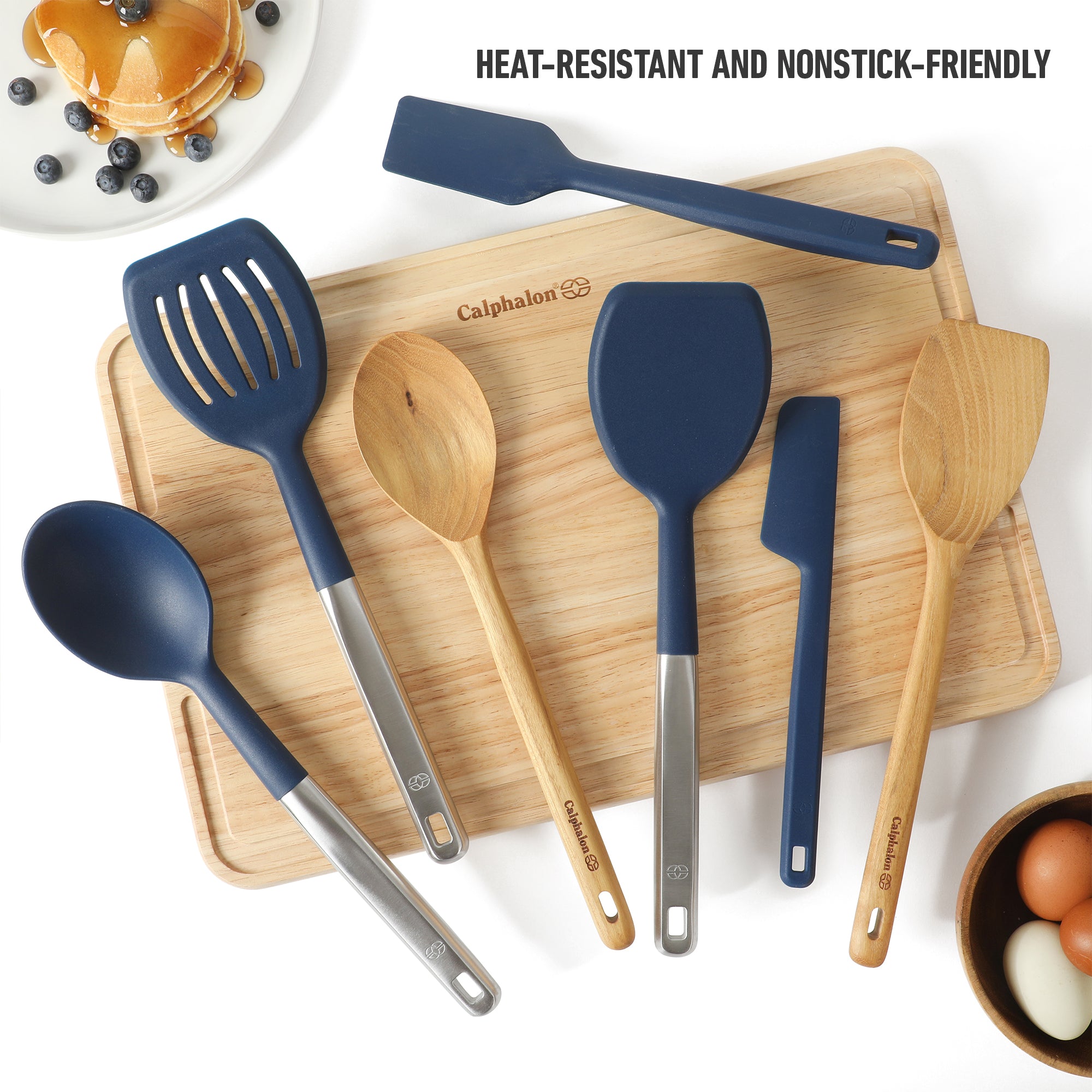 Calphalon Prime 7 Piece Sillicone and Teak Wood Kitchen Tool & Gadget Set - Image 3
