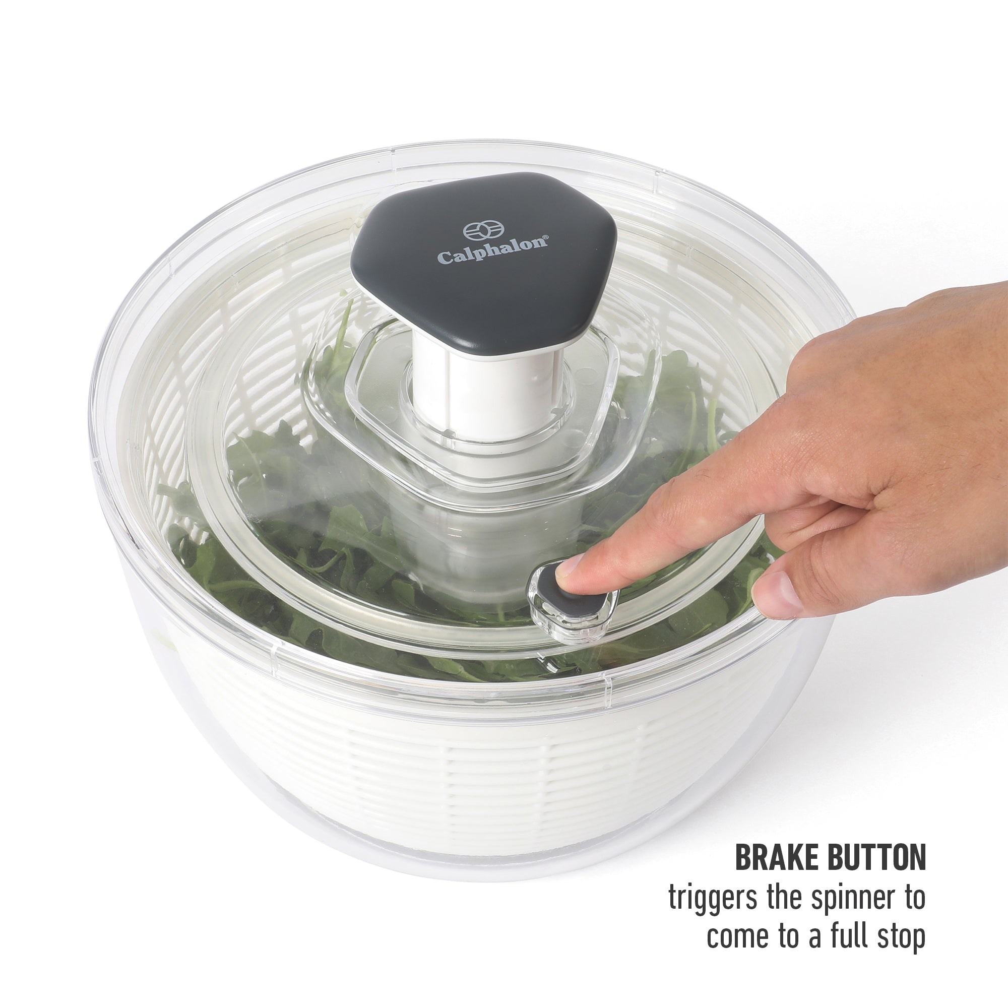 Calphalon Aero 6.3 Qt Salad Spinner, Fruit Washer, Fruit Washing Bowl with Strainer, Vegetable Cleaner, Salad Cleaner, Lettuce Washer - Image 6