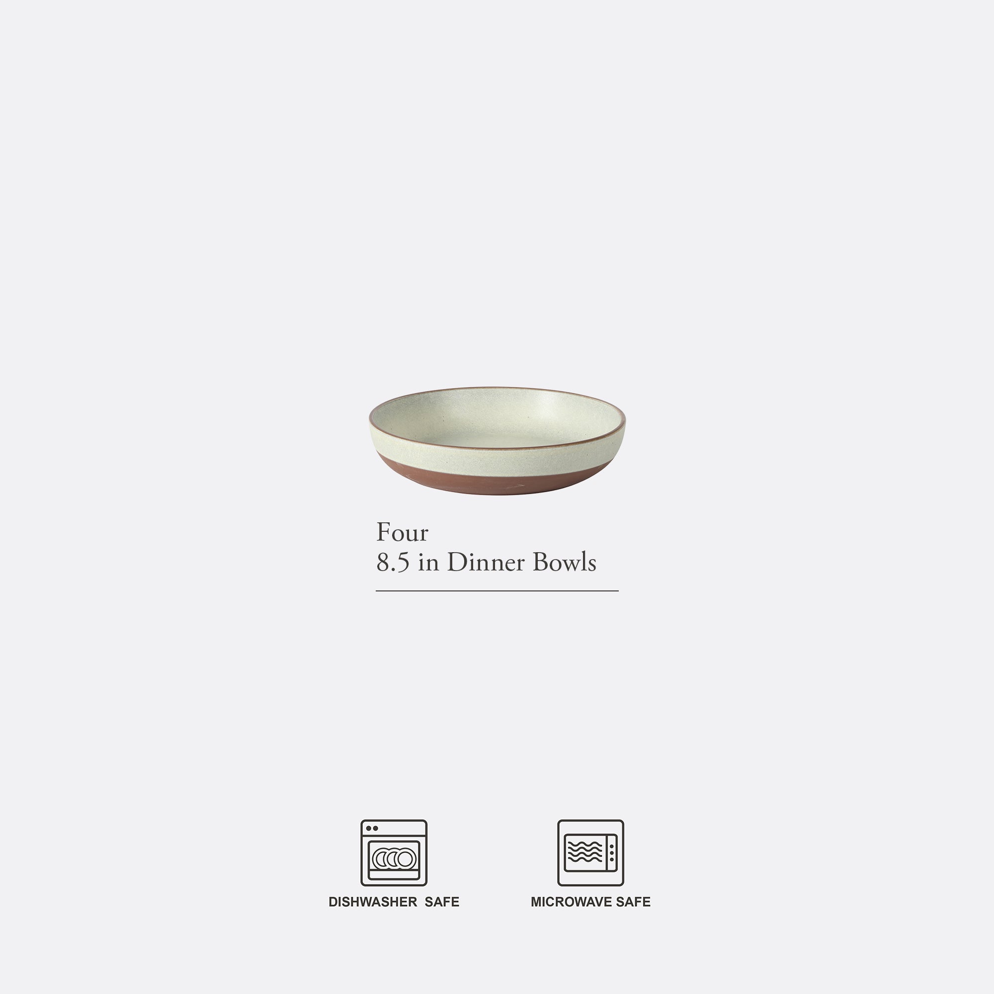 Gibson Elite William Crest 4 Piece Dinner Bowl Set, 8.5” Round Stoneware Bowls, Reactive Glaze Finish, Large Soup, Pasta & Salad Bowls, Microwave & Dishwasher Safe - Image 14