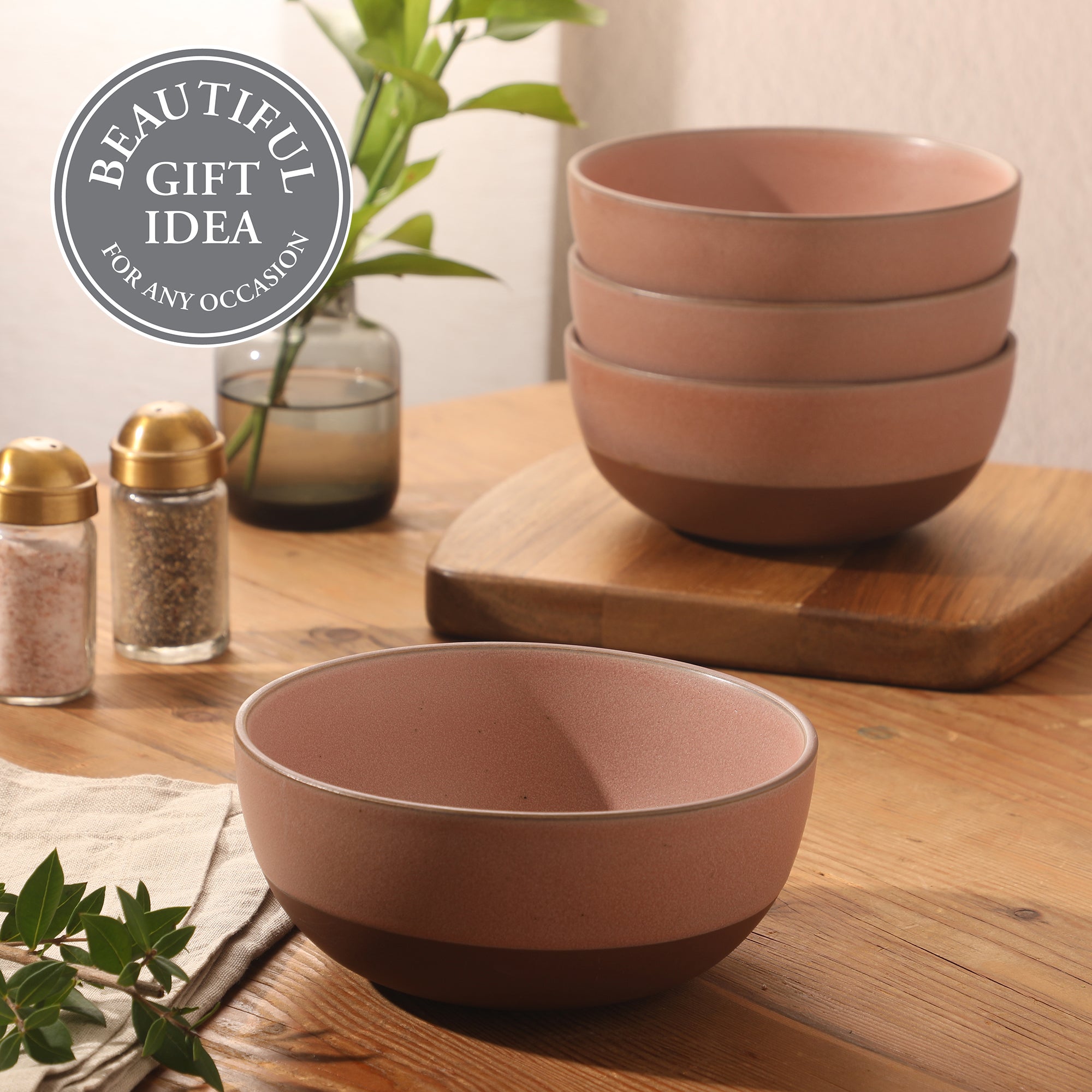 Gibson Elite William Crest 4 Piece Cereal Bowl Set, 6.25” Round Stoneware Bowls, Reactive Glaze Finish, Soup, Dessert & Snack Bowls, Microwave & Dishwasher Safe - Image 14