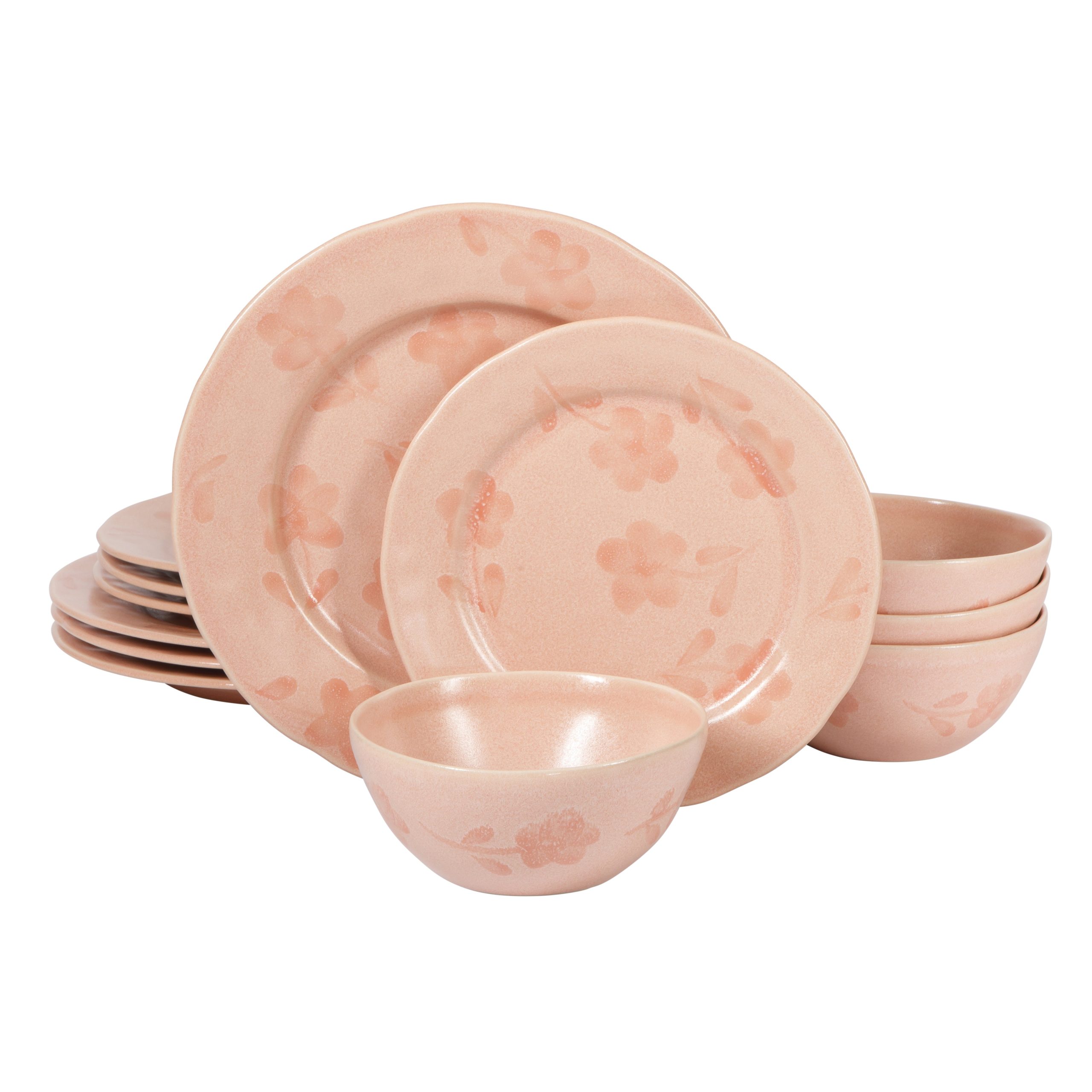 Bloomhouse - 2 Time Oprah's Favorite Things - Made in Portugal Hand Painted Dinnerware Set - Porto Petals 12 Piece (Service for 4) Floral Plates and Bowls Set - Image 4