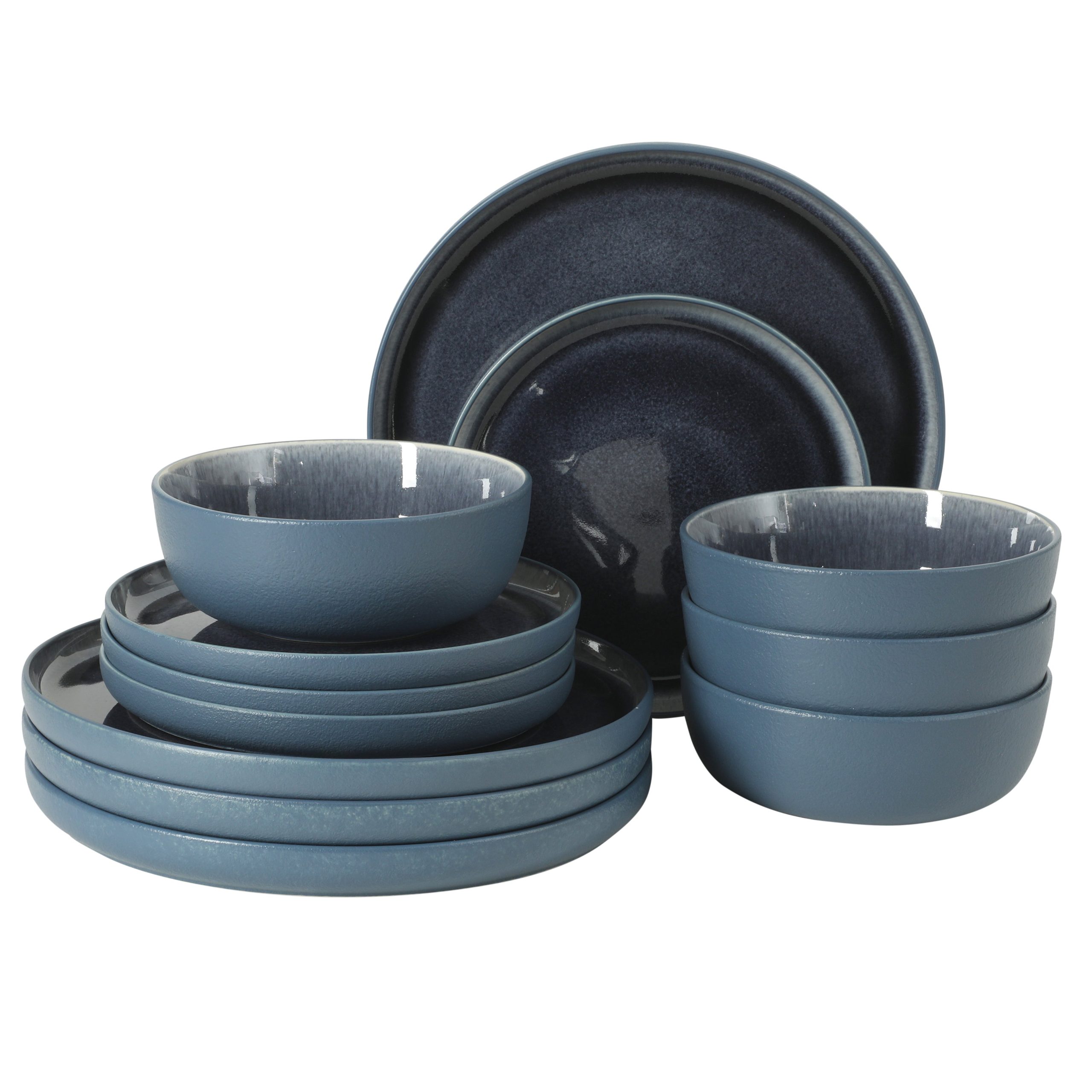 Gibson Elite Tahoe Sunset 12 Piece Stoneware Reactive Glaze (Service for 4) Ceramic Plates and Bowls Dinnerware Set - Image 15