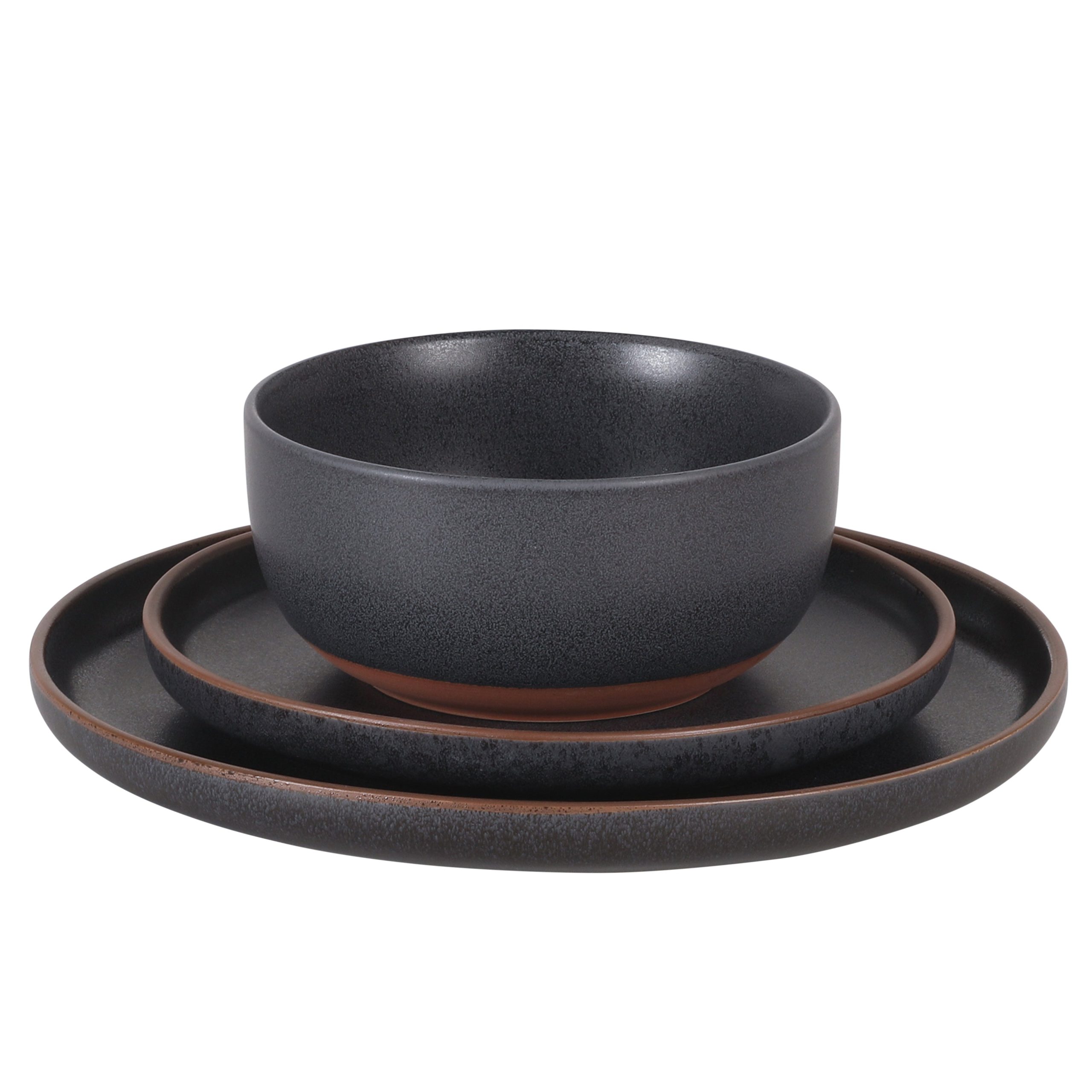 Gibson Elite Abbey Circle 12 Piece (Service for 4) Plates and Bowls Reactive Matte Glaze Dishes Stoneware Ceramic Dinnerware Set - Image 5