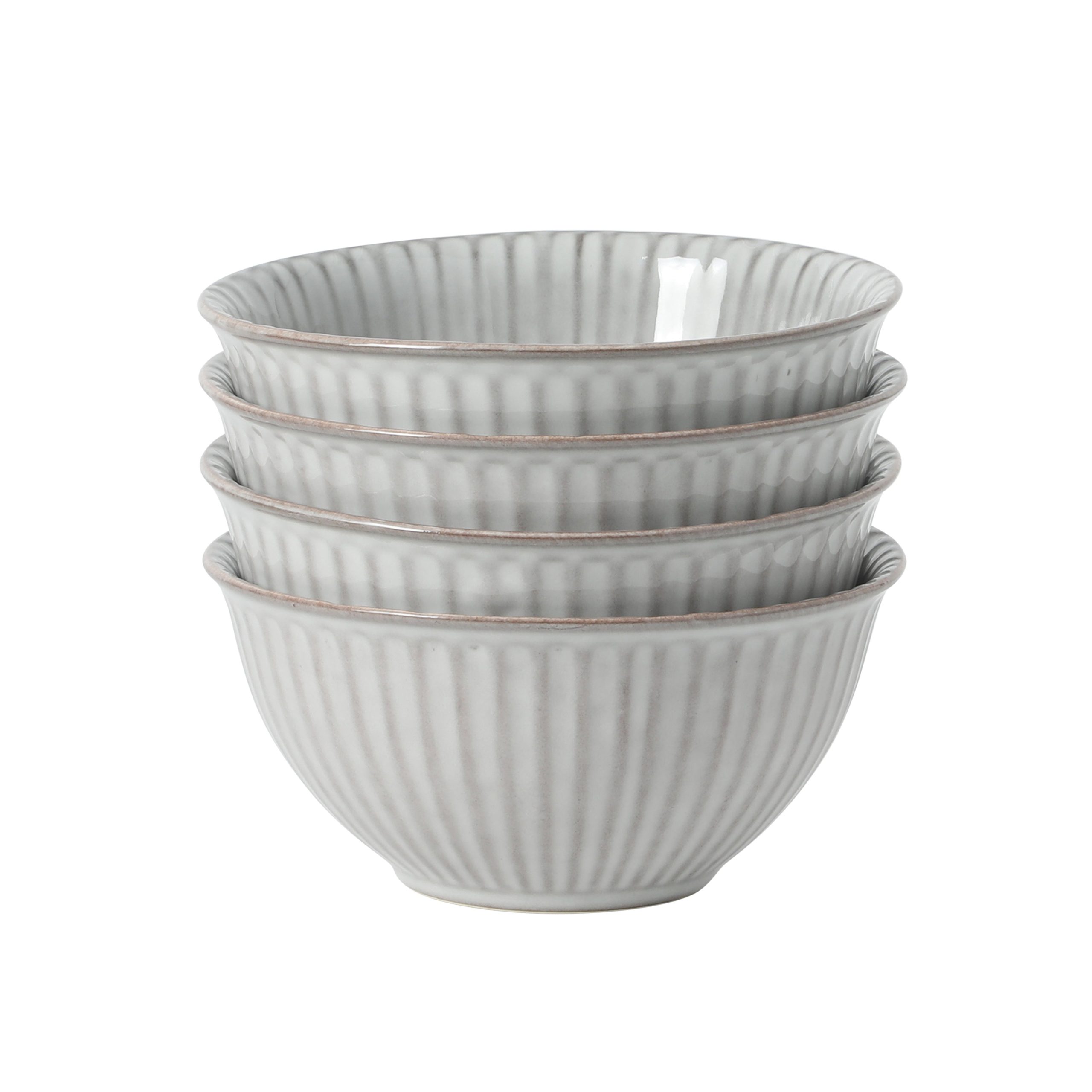 Gibson Elite Cereal Bowls Set of 4, 6-Inch Stoneware Soup Bowls, Reactive Glaze Ribbed Bowl Set - Image 9