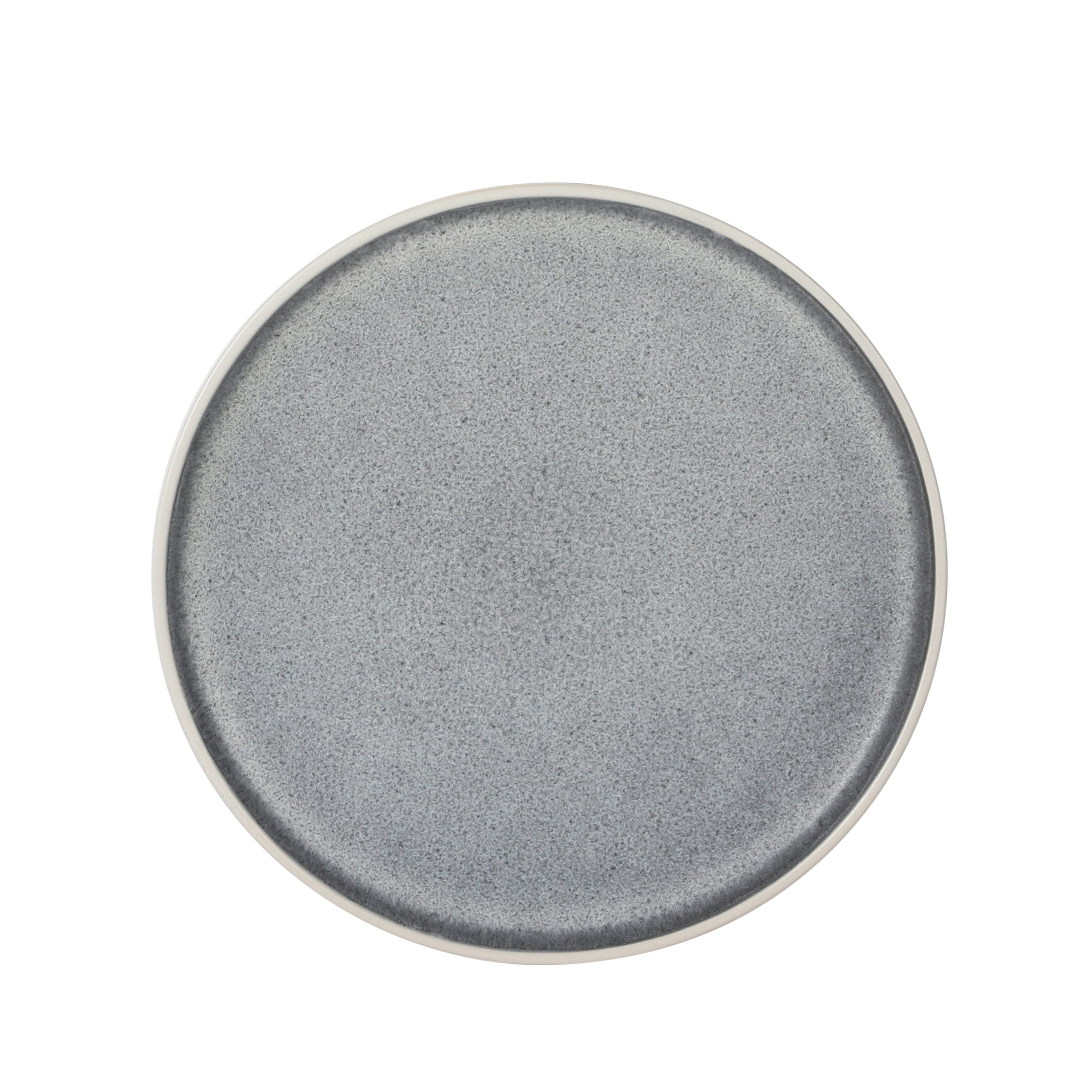 Gibson Elite Coastal Forest Plates and Bowls Sets, 12-Piece Stoneware Dinnerware Sets, Triple Reactive Glaze Dish Set - Grey and Cream White - Image 10