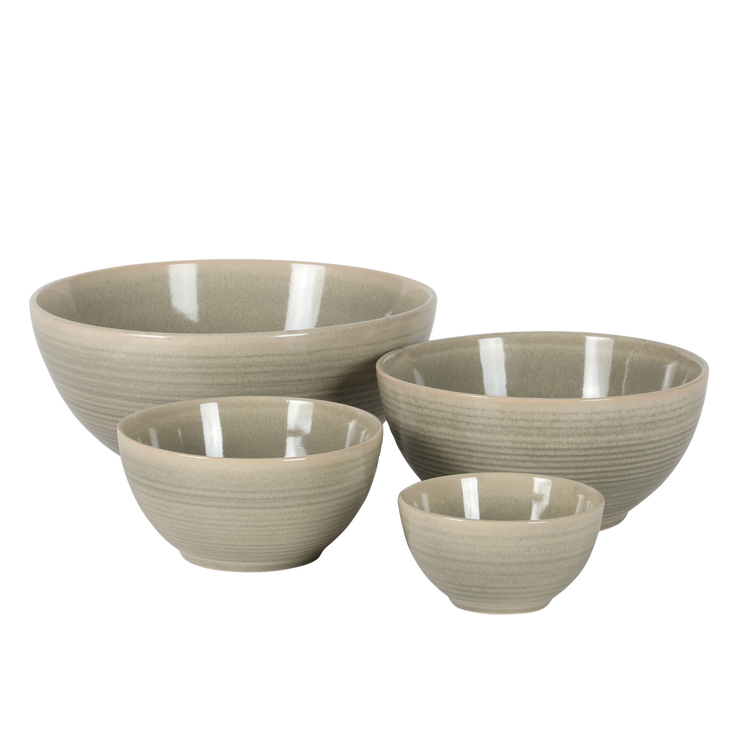 Gibson Elite Maple Grove 4-Piece Stoneware Nesting Bowl Set, Reactive Glaze Mixing and Serving Bowls, Dishwasher Safe - Image 7