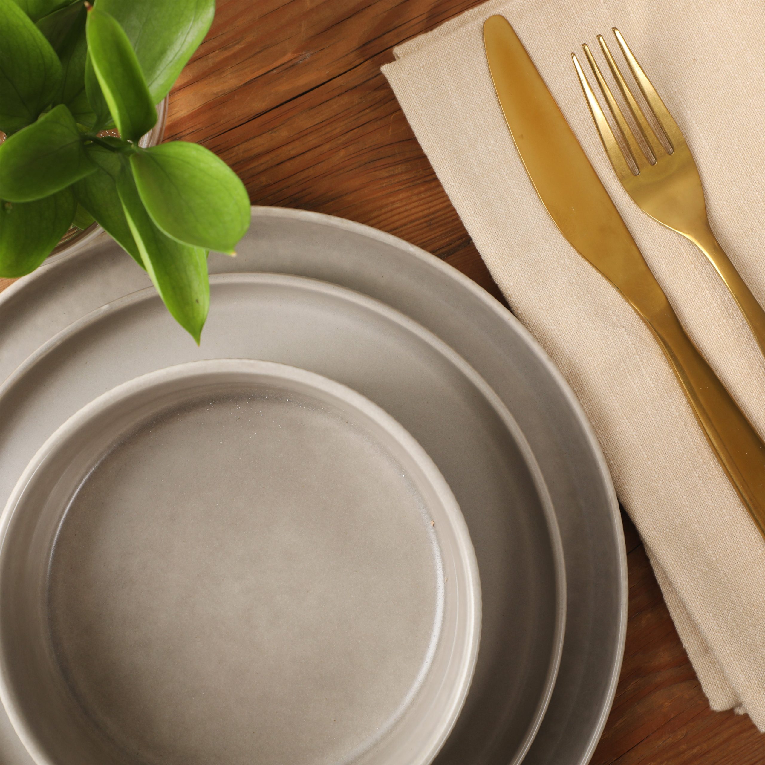 Gibson Elite Avant-Garde 12 Piece Stoneware Dinnerware Set for 4, Plates and Bowls Set with Reactive Glaze, Dinner Plates, Salad Plates, Bowls - Image 3