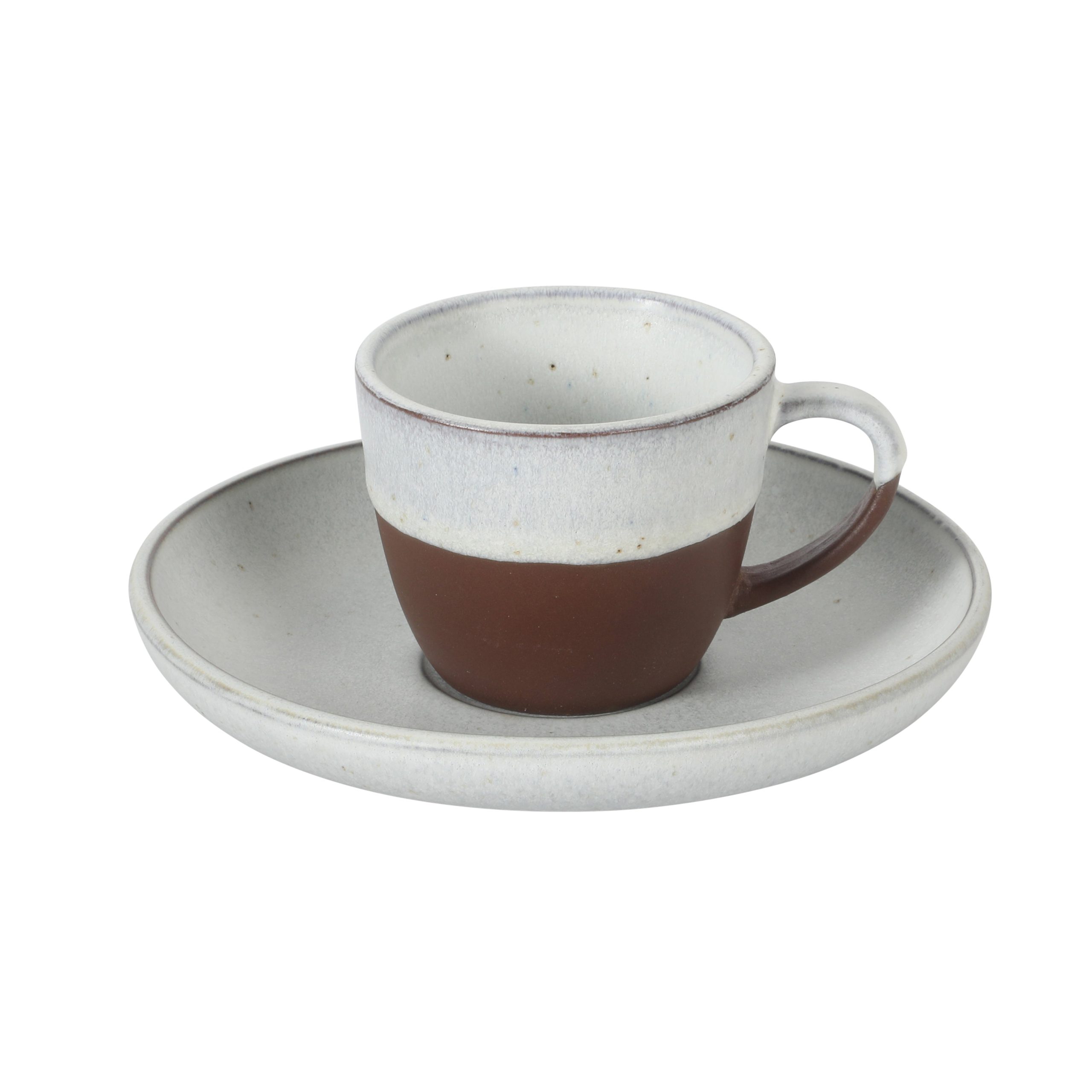 Gibson Elite William Crest 8 Piece Cup & Saucer Set, 4 Stoneware Cups & 4 Saucers, Reactive Glaze Finish, 3.5oz Espresso Cups, 5.5” Saucers, Round Coffee Set, Microwave & Dishwasher Safe - Image 14