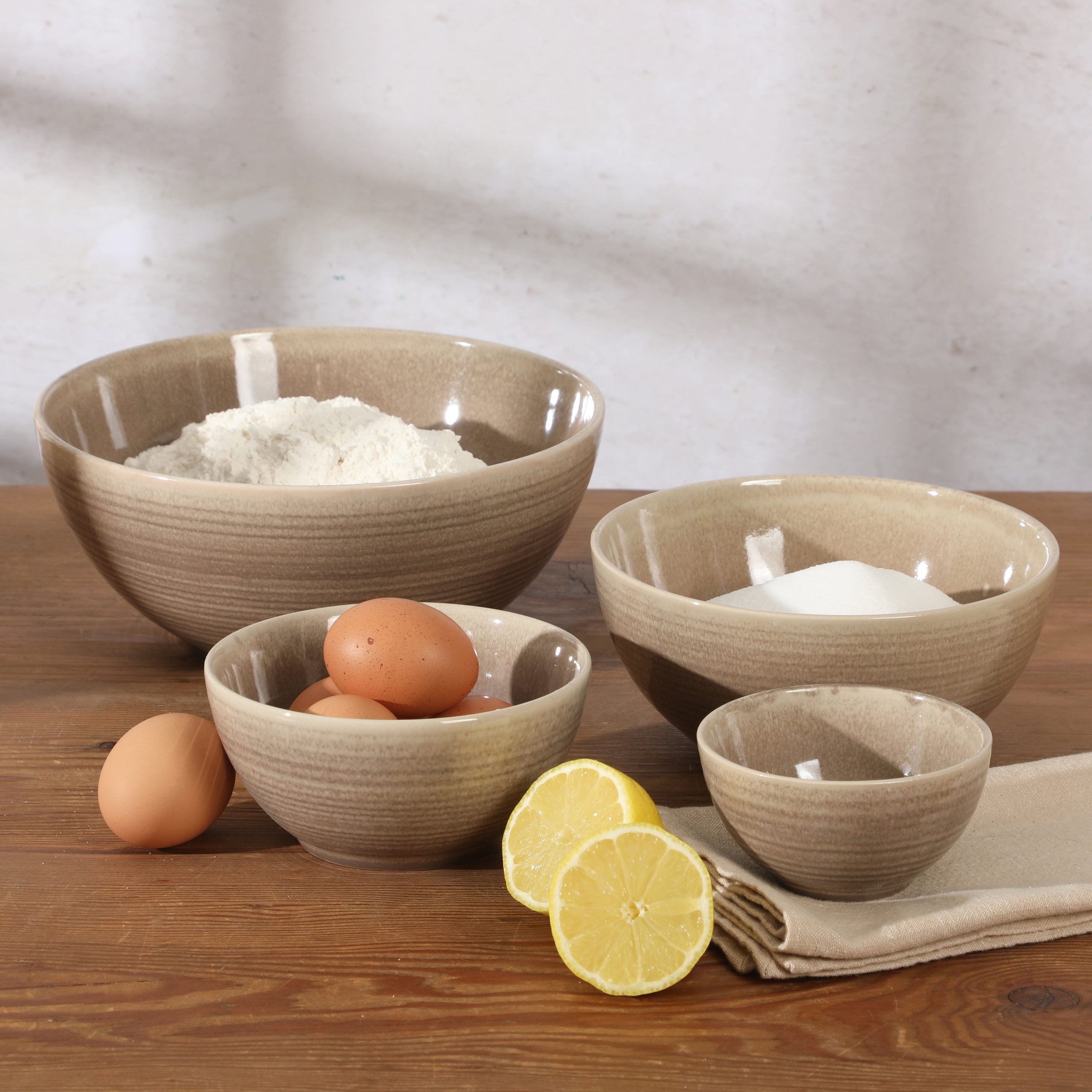 Gibson Elite Maple Grove 4-Piece Stoneware Nesting Bowl Set, Reactive Glaze Mixing and Serving Bowls, Dishwasher Safe - Image 3