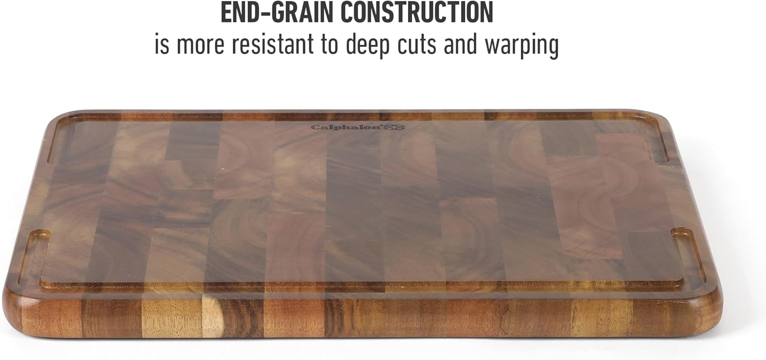 Calphalon Edge Guard End Grain Acacia Wood Cutting Board - Image 9