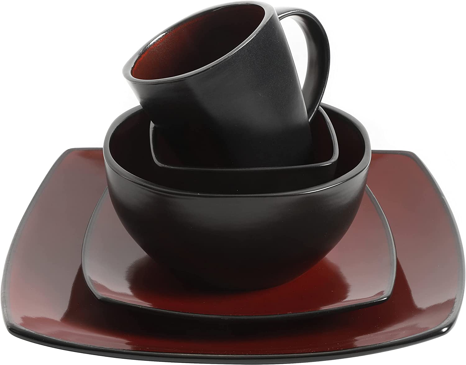 Gibson Elite Soho Lounge Square 40-Piece Reactive Stoneware Dinnerware Set - Image 4