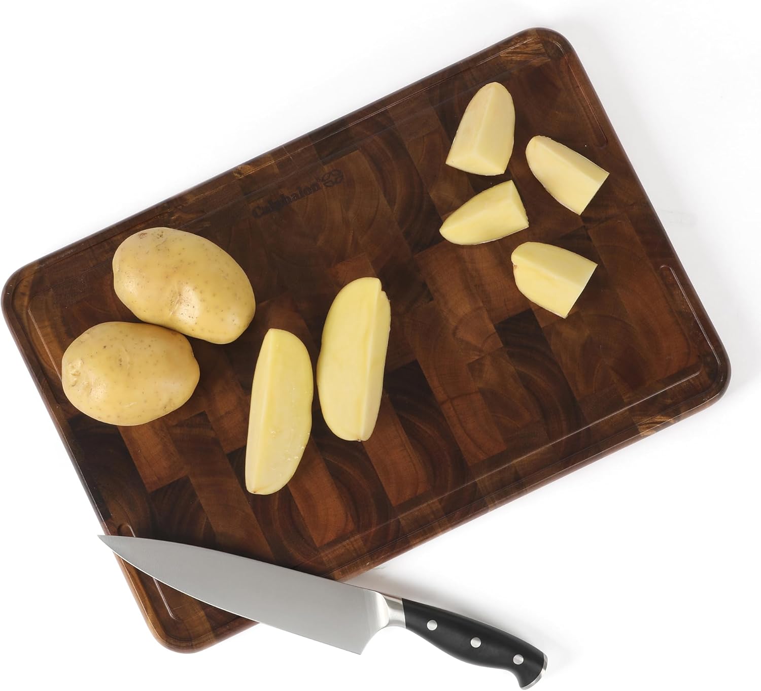 Calphalon Edge Guard End Grain Acacia Wood Cutting Board - Image 12