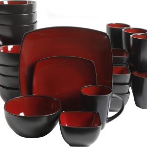 Gibson Elite Soho Lounge Square 40-Piece Reactive Stoneware Dinnerware Set