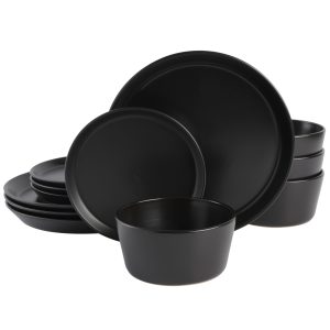 Gibson Home Sofia 12-Piece Coupe Matte Glaze Stoneware Dinnerware Set