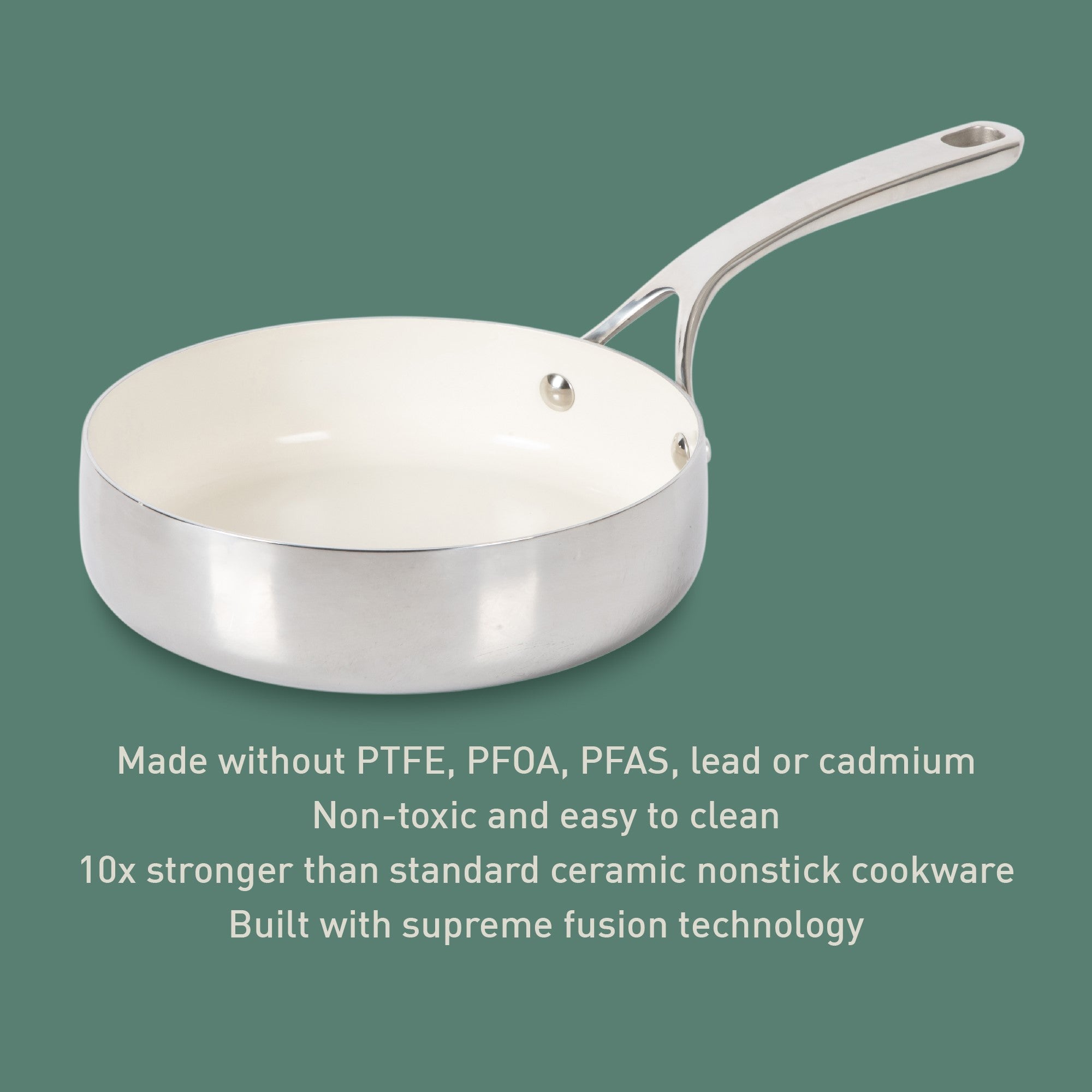 Bloomhouse 8 Inch Triply Stainless Steel Fry Pan w/ Non-Stick Non-Toxic Pro Ceramic Interior Frying Pan - Image 10