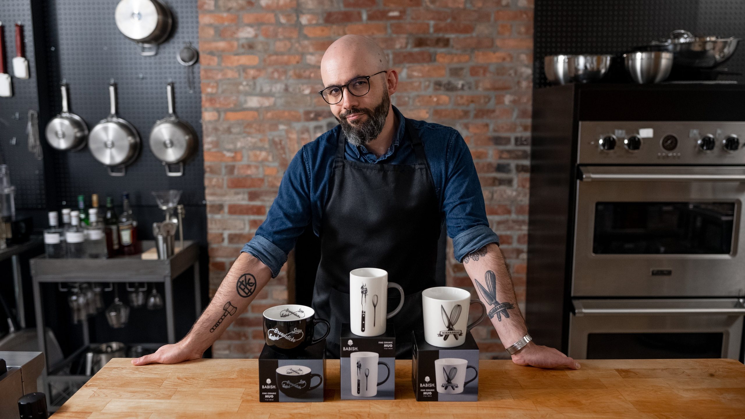 Babish Breadstick Soup and Salad Latte Tattoo Mug, 17oz - Image 2