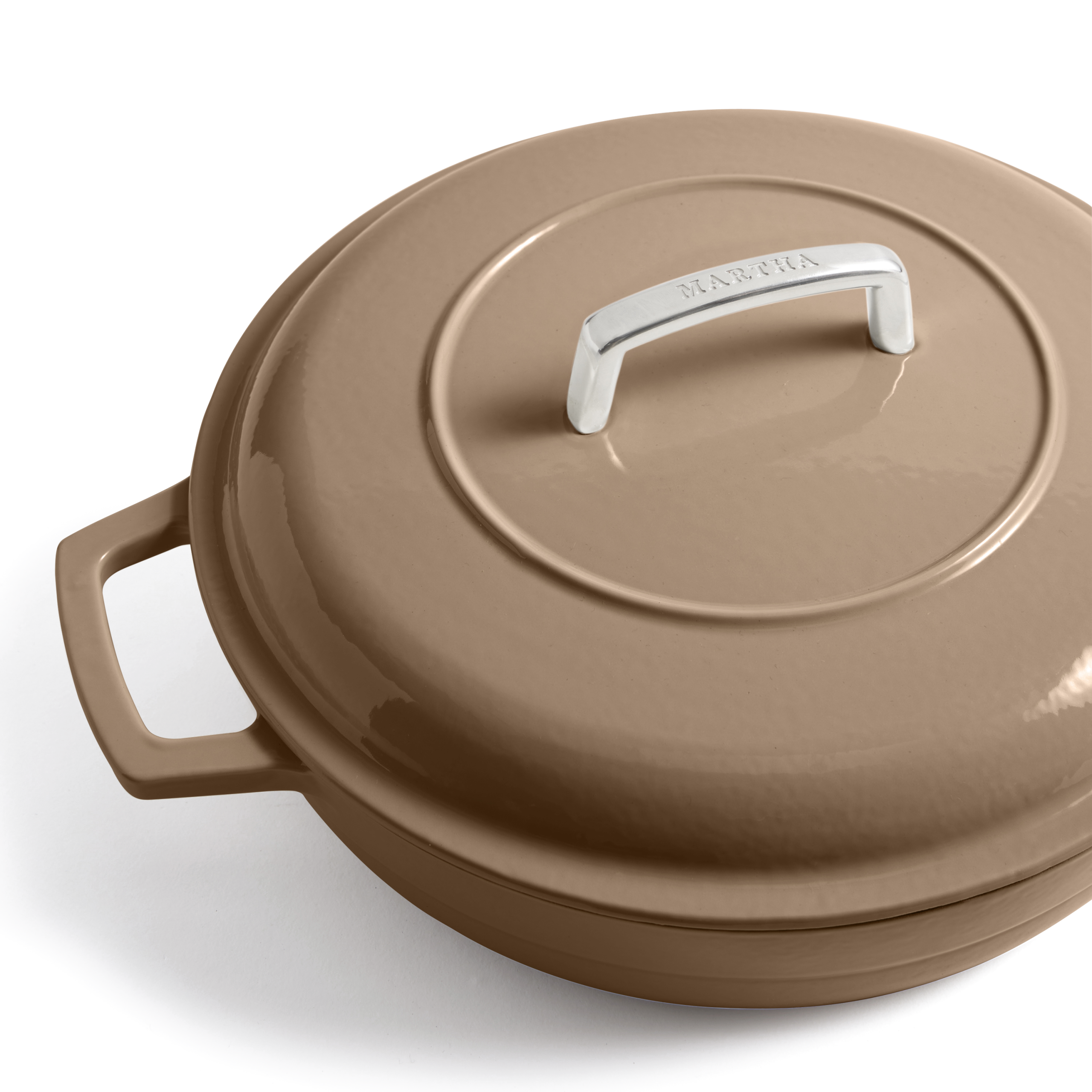 Martha Stewart Signature 3.5-Quart Enameled Cast Iron Braiser w/ Lid - Image 4