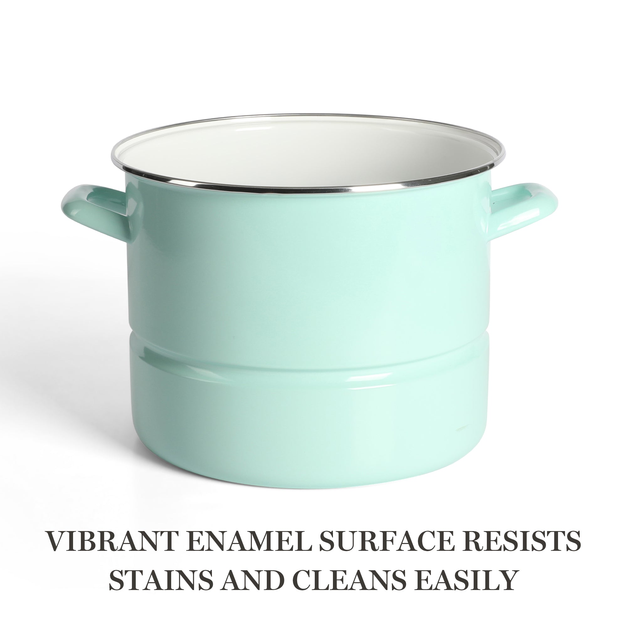 Martha Stewart Thayer 16-Quart Enamel on Steel Steamer Pot w/ Stainless Steel Insert - Image 4