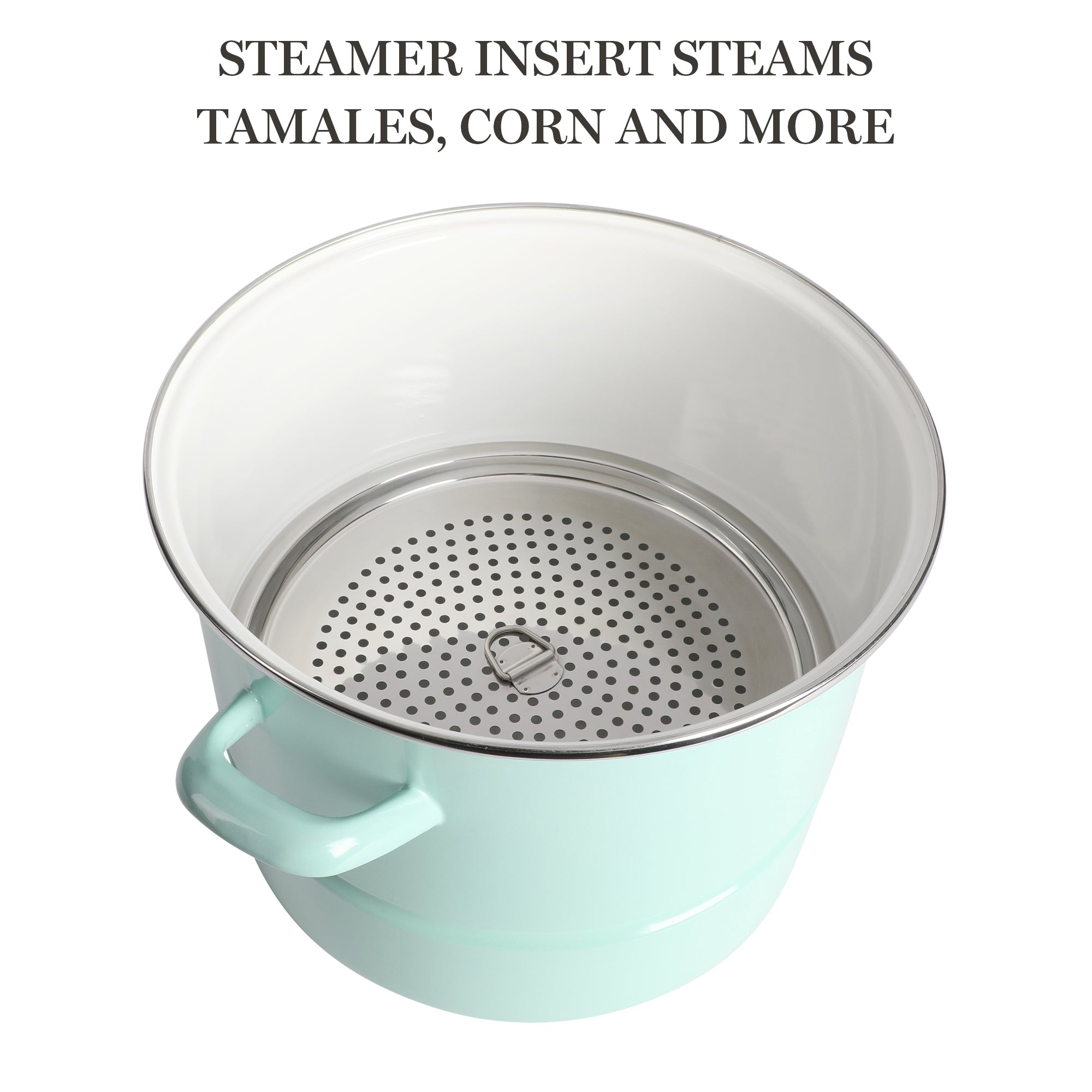 Martha Stewart Thayer 16-Quart Enamel on Steel Steamer Pot w/ Stainless Steel Insert - Image 5