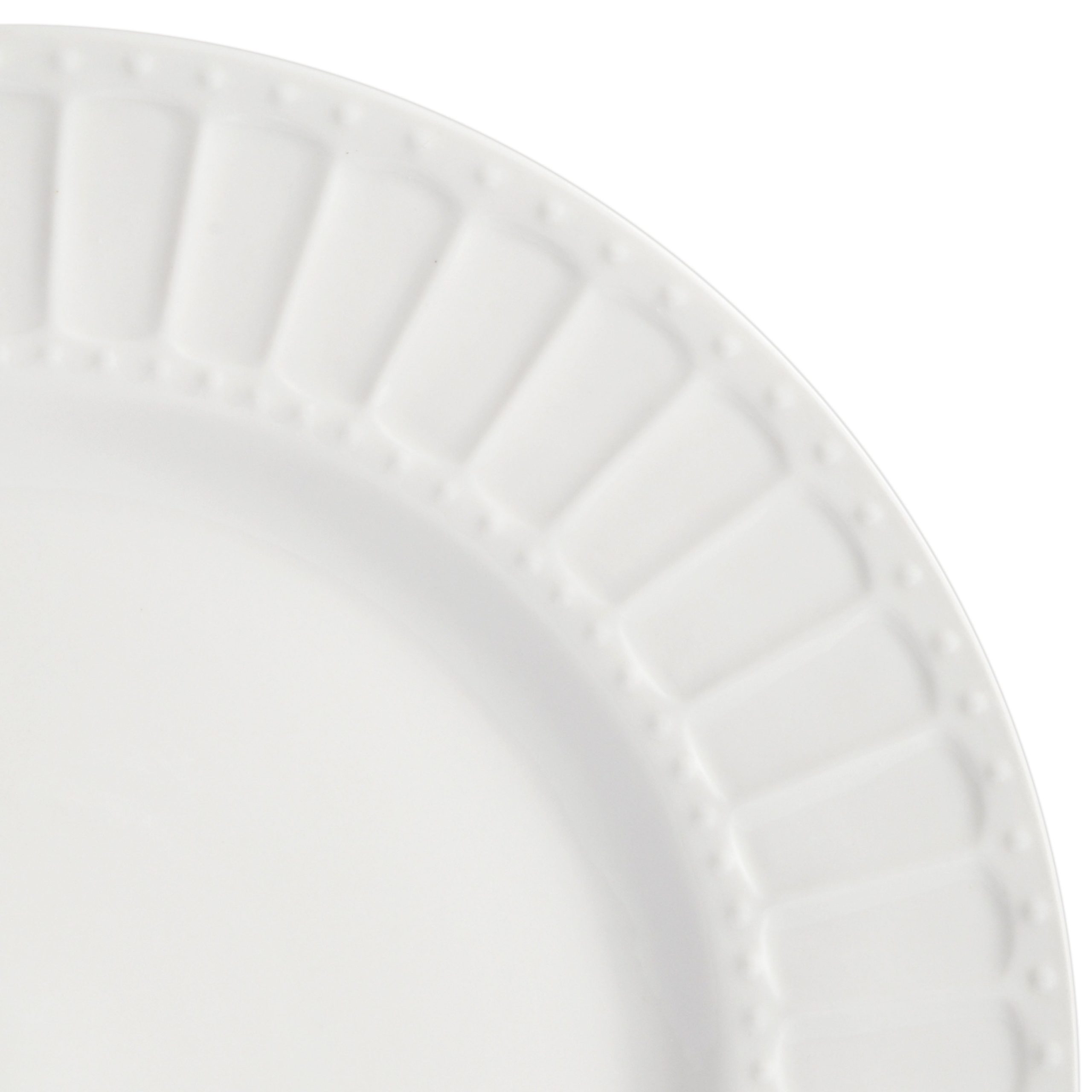 Gibson Home Gracious Dining Gourmet Expressions 40-Piece Embossed Porcelain Dinnerware Set - Image 5