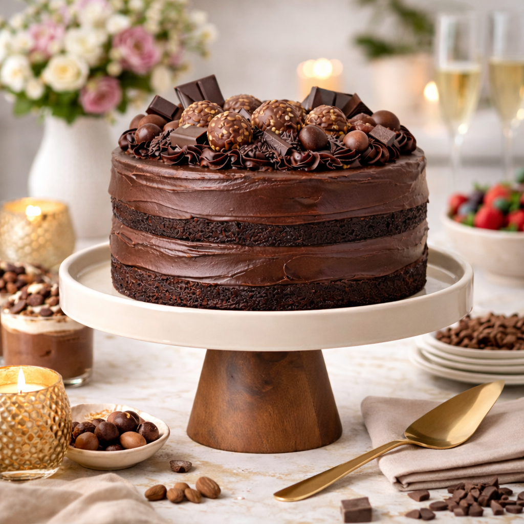 Gibson Elite 10.7-Inch Stoneware Cake Stand with Acacia Wood Base – Taupe Round Dessert Display Stand for Cakes, Cupcakes & Party Entertaining - Image 5